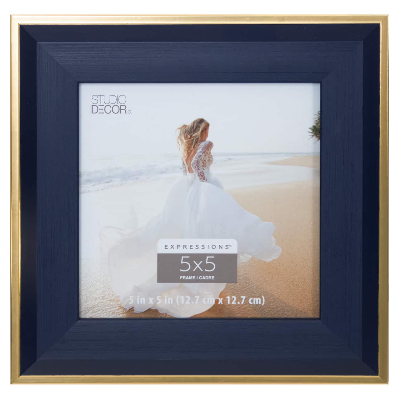 Gold Trimmed Navy Blue 5&#x22; x 5&#x22; Frame, Expressions&#x2122; by Studio D&#xE9;cor&#xAE;